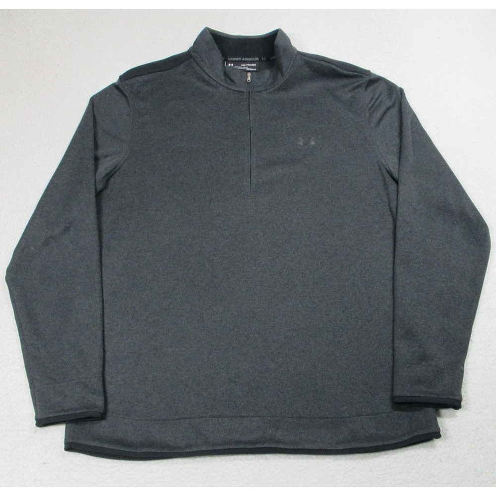 Under Armour Pullover Mens 2XL Gray ColdGear 1/4 Zip Long Sleeve Top Athletic